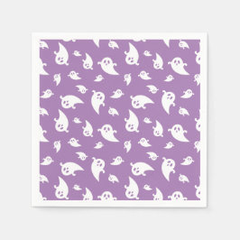 Servilleta De Papel Espeluznante Patrón Fantasma En Halloween Morado