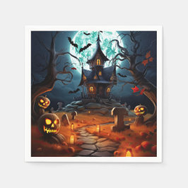 Servilleta De Papel Espeluznante Skeleton Halloween - Casa embrujada