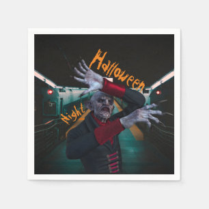 Servilleta De Papel Espeluznante Vampiro nocturno de Halloween En Pape
