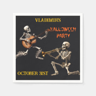Servilleta De Papel Espeluznantes Skeletons Halloween Party Personaliz