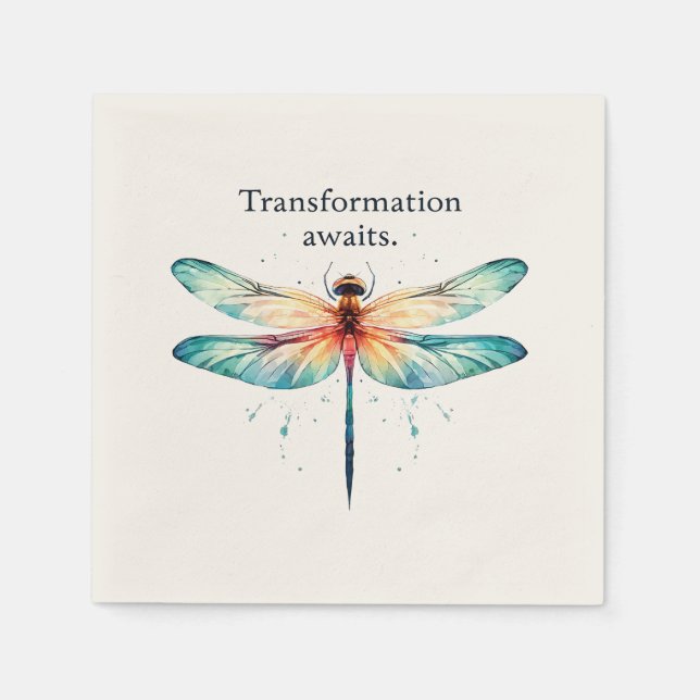 Servilleta De Papel Esperanzas de transformación - Dragonfly artístico (Anverso)