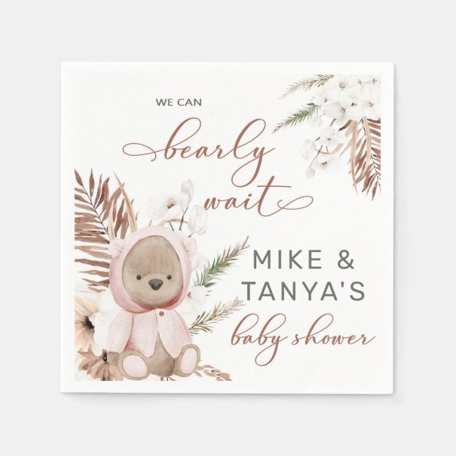 Servilleta De Papel Esperen temprano las toallas de ducha de bebé chic (Anverso)