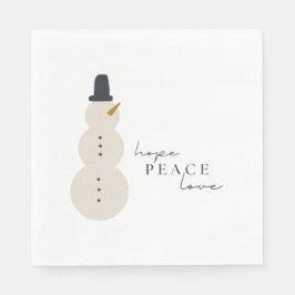 Servilleta De Papel espero que la paz ame. Navidades Snowman Paper Nap