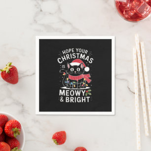 Servilleta De Papel Espero Que Tu Navidad Sea Meow y Brillante Gato Na