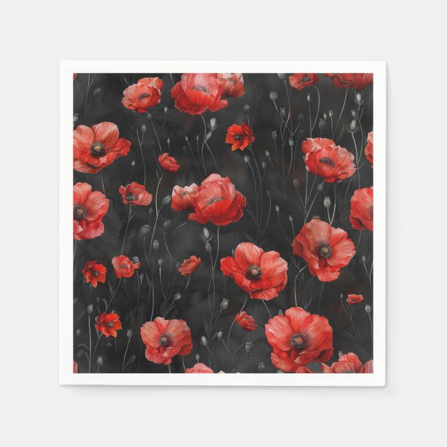 Servilleta De Papel Espías rojas en negro (Anverso)