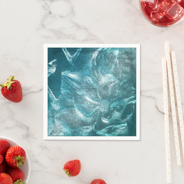 Servilleta De Papel Espinilla del Purpurina del patrón floral blanco V (In situ)