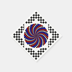 Servilleta De Papel Espiral del verificador azul blanco rojo de Kennet