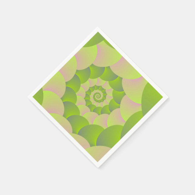 Servilleta De Papel Espiral en rosa y verde (Borde)