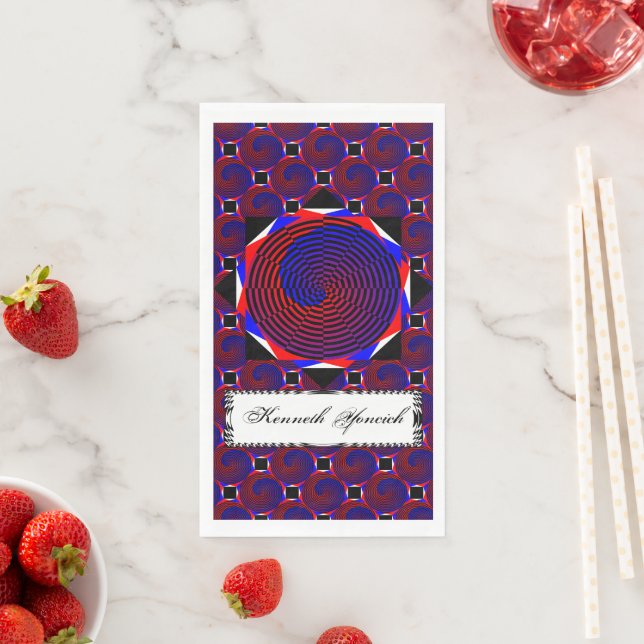 Servilleta De Papel Espiral roja y azul de Kenneth Yoncich (In situ)