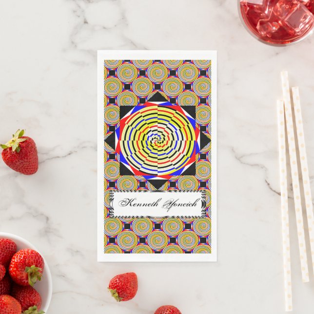 Servilleta De Papel Espirales amarillas de Kenneth Yoncich (In situ)