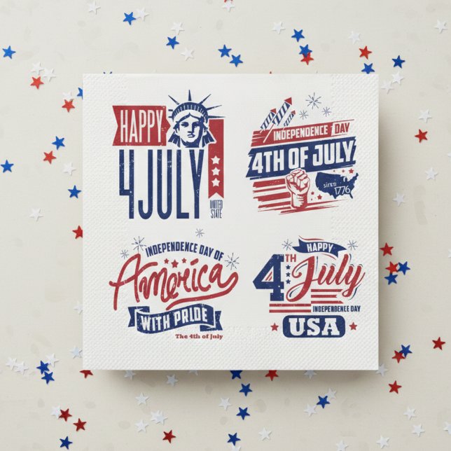 Servilleta De Papel Espíritu de independencia 4 de julio (Clean up like a patriot.)