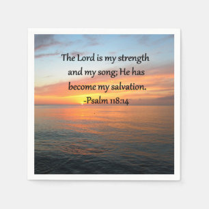 SERVILLETA DE PAPEL ESPIRITUAL PSALM 118:14 DISEÑO DE FOTOS SUNRISE