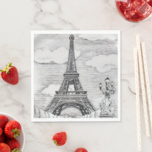 Servilleta De Papel Espléndida fiesta de la Torre Eiffel 