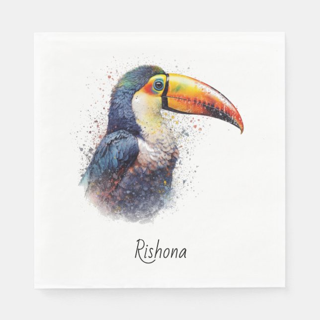 Servilleta De Papel Esplendor Tropical Toucan, personalizado (Anverso)