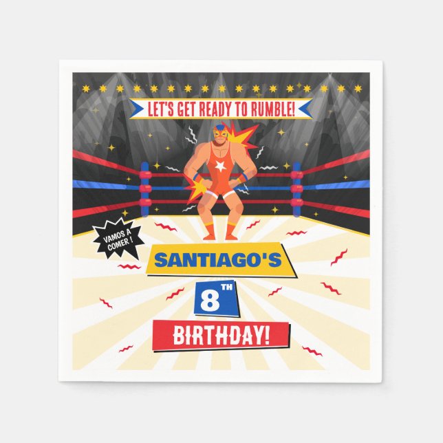 Servilleta De Papel Esponja de papel de Fiesta Lucha Libre Mexicana (Anverso)