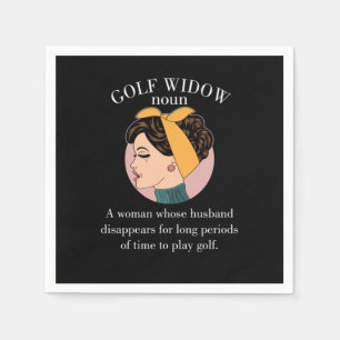 Servilleta De Papel Esposa Golfer Funny Gift Golf Viuda Noun Def