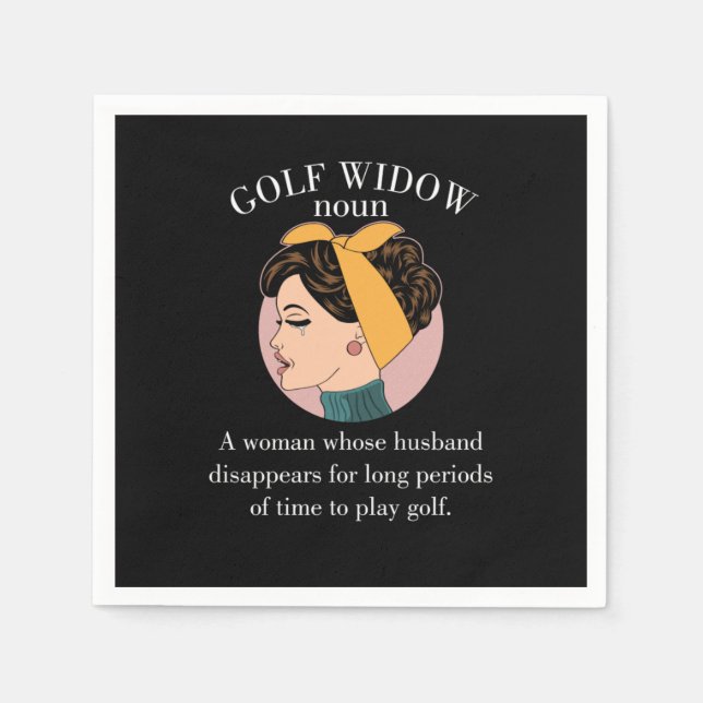 Servilleta De Papel Esposa Golfer Funny Gift Golf Viuda Noun Def (Anverso)