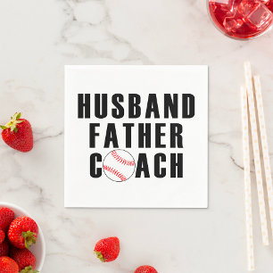 Servilleta De Papel Esposo Padre Entrenador Cita de béisbol Dad
