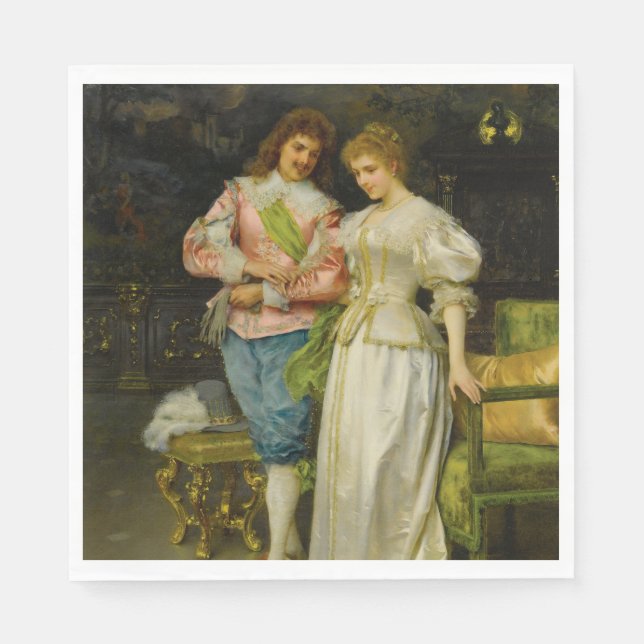 Servilleta De Papel Esposo y esposa (Boda y matrimonio) (Anverso)