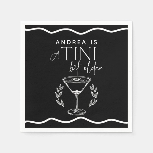 Servilleta De Papel Espreso | Martini | Cumpleaños del cóctel (Anverso)