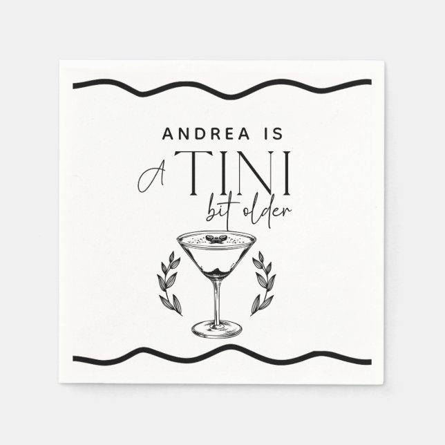 Servilleta De Papel Espreso | Martini | Cumpleaños del cóctel (Anverso)