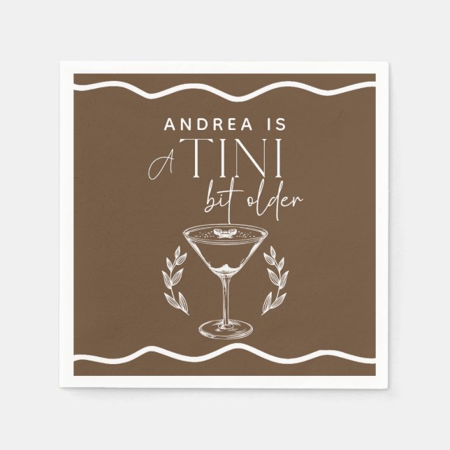 Servilleta De Papel Espreso | Martini | Cumpleaños del cóctel (Anverso)