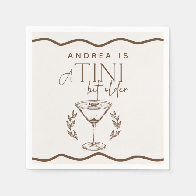 Servilleta De Papel Espreso | Martini | Cumpleaños del cóctel (Anverso)