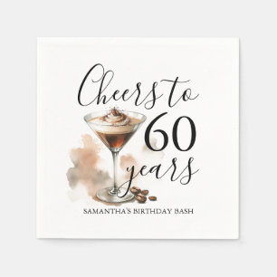 Servilleta De Papel Espresso Martini 60th Birthday Cocktail Napkins