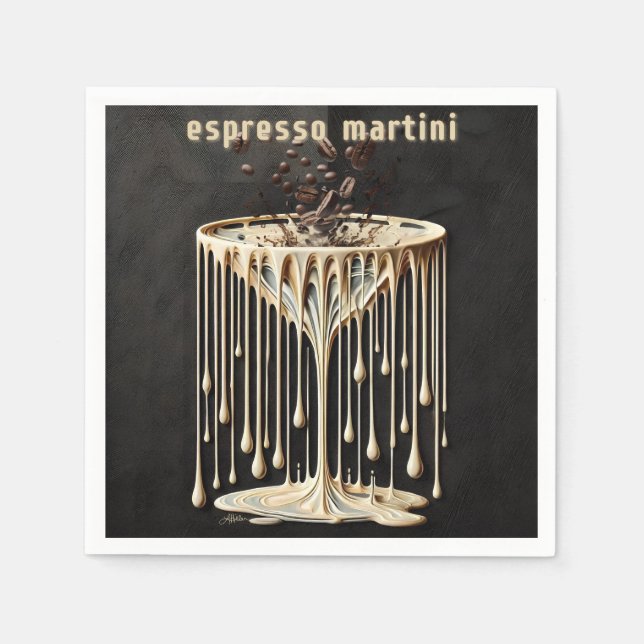 Servilleta De Papel Espresso Martini Cocktail Hora (Anverso)