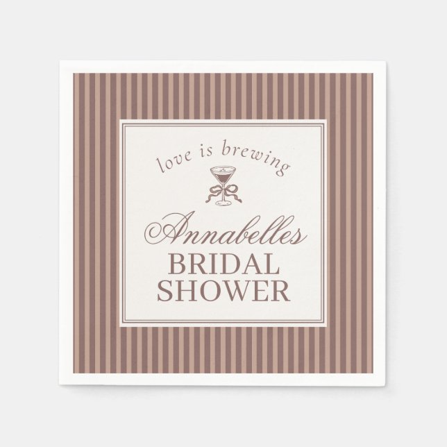Servilleta De Papel Espresso Martini Love Brewing Coffee Bridal Shower (Anverso)