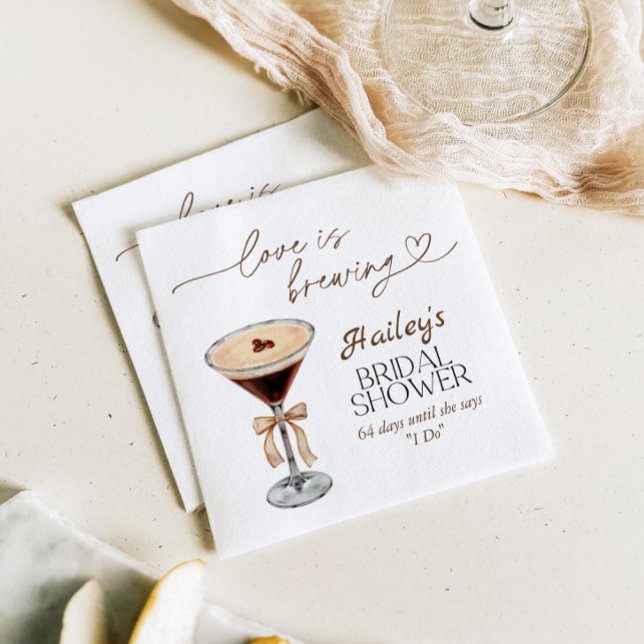 Servilleta De Papel Espresso Martini Love is Breve Bridal Shower (Subido por el creador)