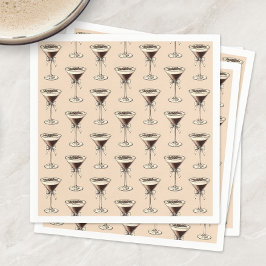 Servilleta De Papel Espresso Martini Modelo de cóctel Marrón Cumpleaño