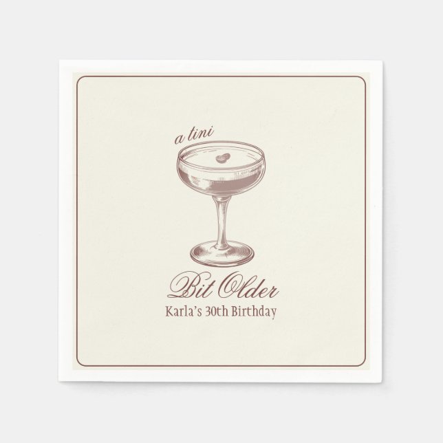 Servilleta De Papel Espresso Tini un poco más viejo Cumpleaños elegant (Anverso)