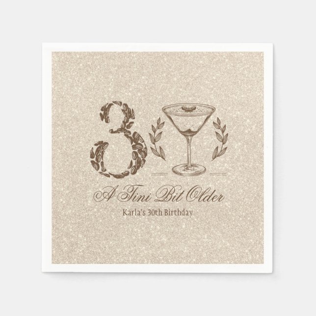 Servilleta De Papel Espresso Tini un poco más viejo Elegante cumpleaño (Anverso)