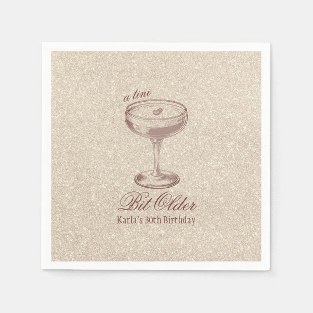 Servilleta De Papel Espresso Tini un poco más viejo Elegante Día de Or (Anverso)