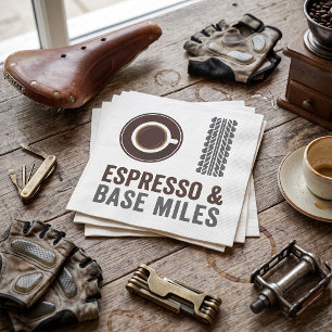 Servilleta De Papel Espresso y Base Miles Ciclista Amante del Café