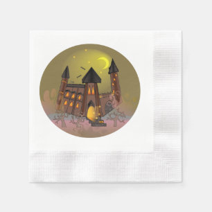 Servilleta De Papel Espumosa casa de brujas de Halloween y castillo de