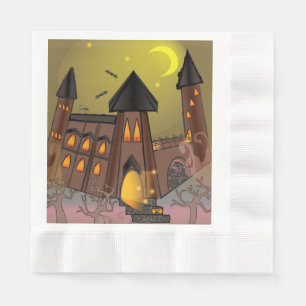 Servilleta De Papel Espumosa casa de brujas de Halloween y castillo de