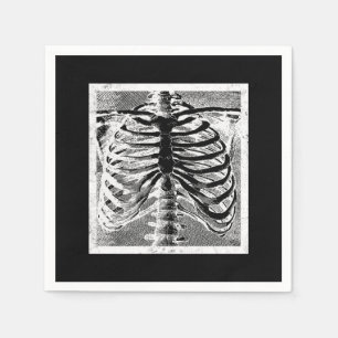 Servilleta De Papel Esqueleto Antiguo Huesos Torso Cuerpo Halloween