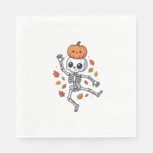 Servilleta De Papel Esqueleto bailarín de Halloween lindo con cabeza d