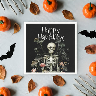 Servilleta De Papel Esqueleto de Halloween Bosque Embrujado Fiesta Neg