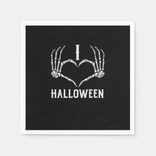 Servilleta De Papel Esqueleto de Halloween Manos Corazón Corta Mujeres