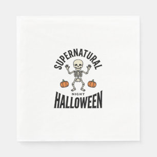 Servilleta De Papel Esqueleto de Halloween Sobrenatural Divertido Vint