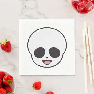 Servilleta De Papel Esqueleto Fantasma Cara Chibi Pastel Goth Hallowee