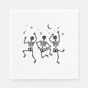 Servilleta De Papel Esqueletos bailarines divertidos de Halloween Feli