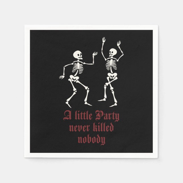 Servilleta De Papel Esqueletos contemporáneos de Halloween (Anverso)