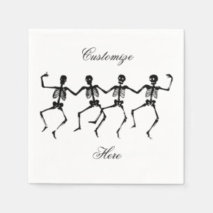 Servilleta De Papel Esqueletos de baile Thunder_Cove de Halloween