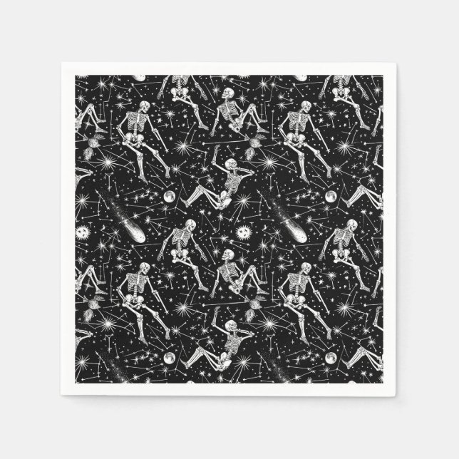 Servilleta De Papel Esqueletos en el fondo del espacio (Anverso)