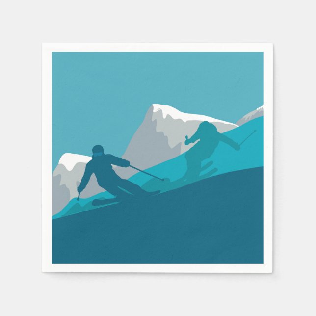 Servilleta De Papel Esquí de montaña (Anverso)
