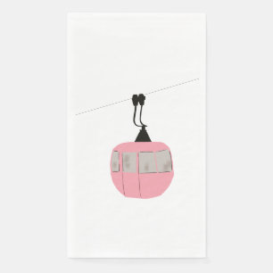 Servilleta De Papel Esquí Rosa Retro Gondola